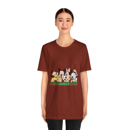 Gucci Mickey Mouse Graphic Tee - Unisex Jersey Short Sleeve T-shirt - CreativeRino