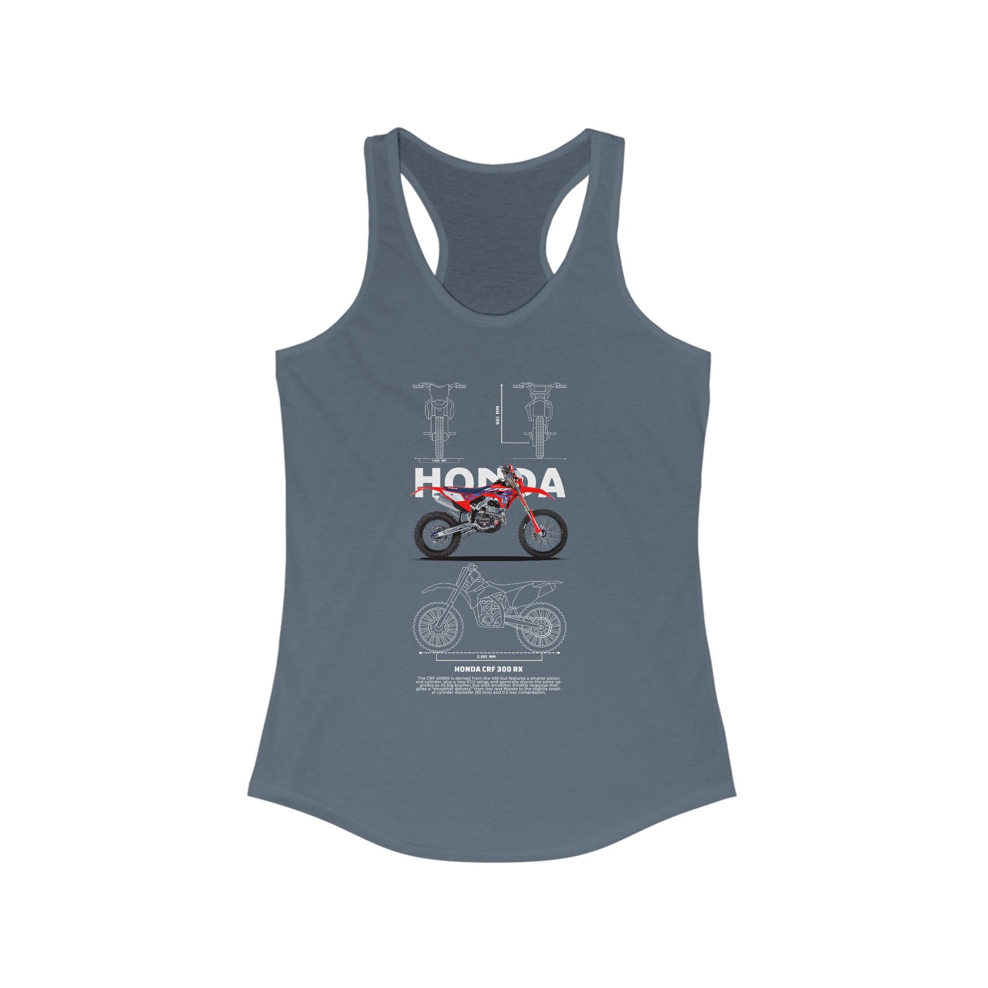 Honda CRF 300 RX Motorcycle Racerback Tank for Women - Ideal T-shirt for Bikers and Outdoor Enthusiasts - CreativeRino