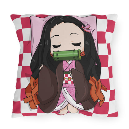 Demon Slayer Anime Outdoor Pillow - Relaxing Chibi Character Cushion for Home & Garden Decor - CreativeRino