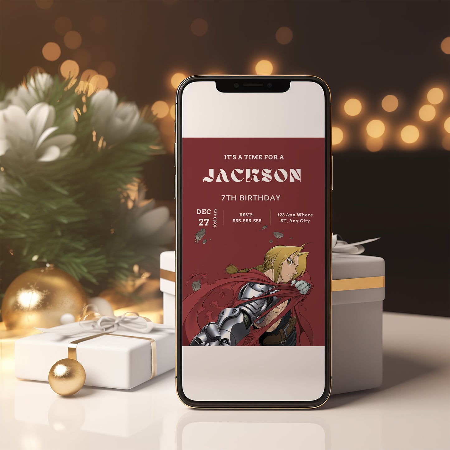 Fullmetal Alchemist  Birthday Invitation Template - CreativeRino