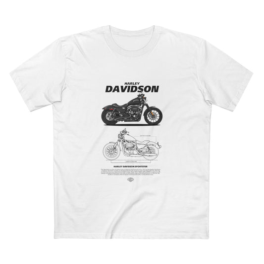 Harley Davidson Sportster Vintage Motorcycle Tee - Classic Biker Style T-shirt - CreativeRino