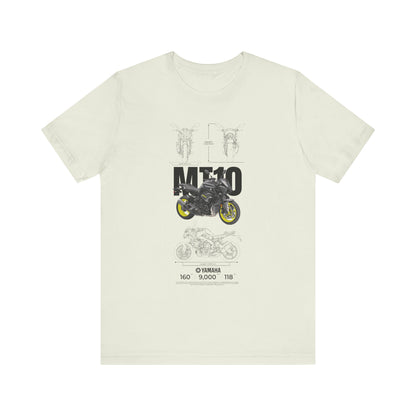 Yamaha MT 10 Motorcycle Tee - Unisex Jersey Short Sleeve T-shirt for Riders - CreativeRino