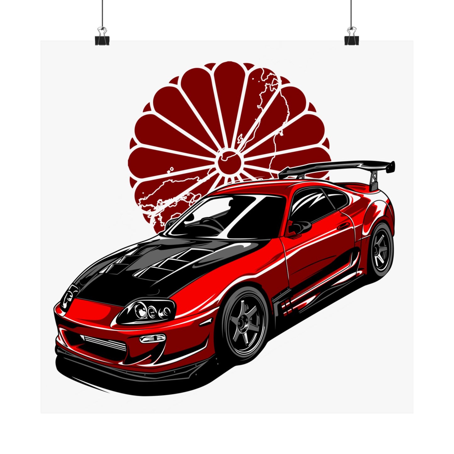 Japanese Car Culture Matte Square Poster - Ideal for Auto Enthusiasts - CreativeRino
