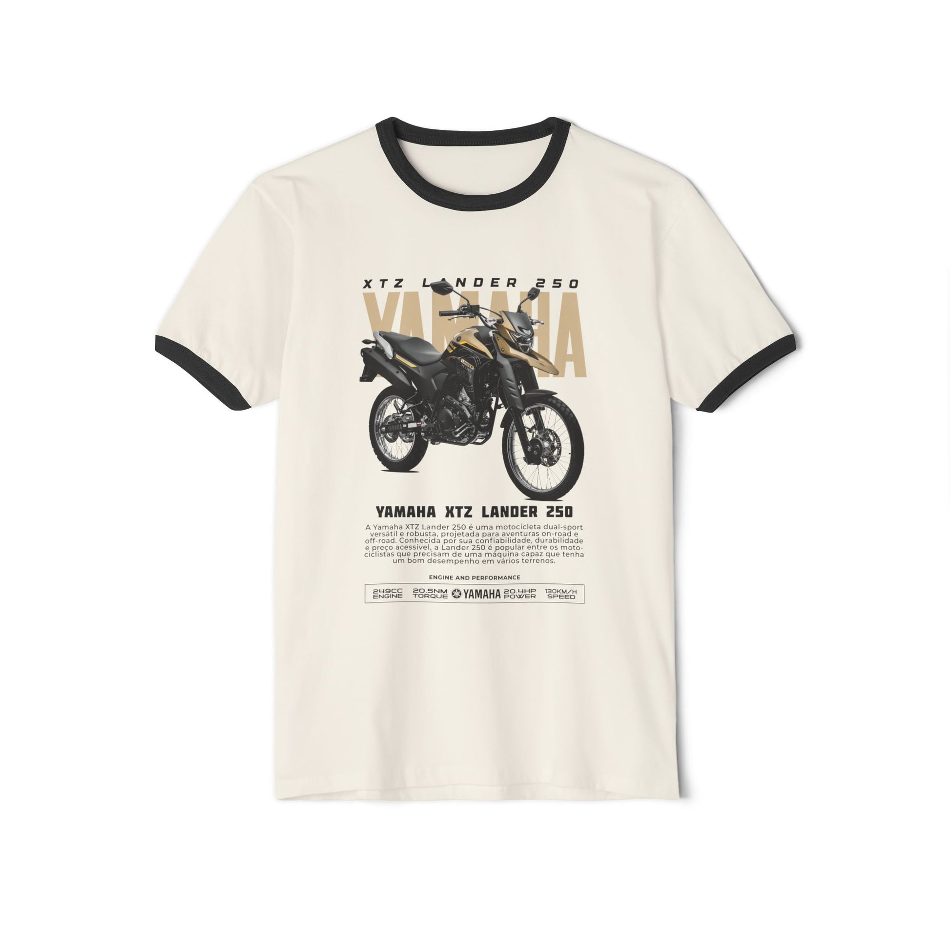 Yamaha XTZ Lander 250 Unisex Cotton Ringer T-Shirt - Vintage Motorcycle Graphic Tee - CreativeRino