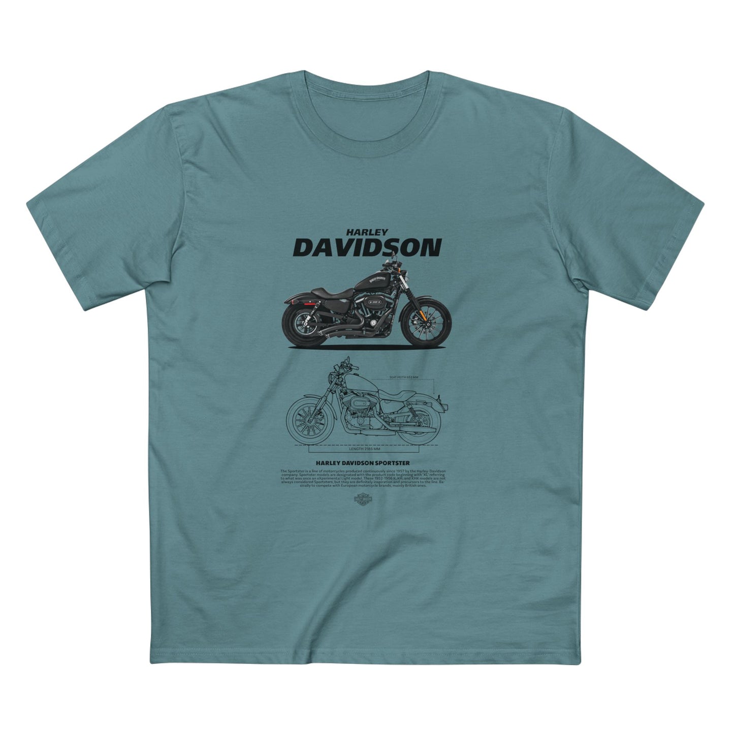 Harley Davidson Sportster Vintage Motorcycle Tee - Classic Biker Style T-shirt - CreativeRino