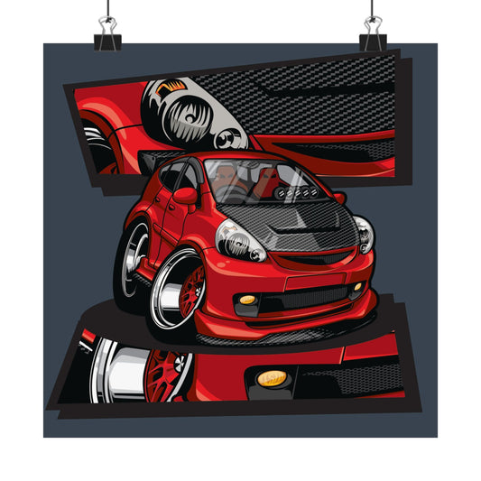 Automotive Art Poster - Matte Square Car Design - Perfect Poster for Enthusiasts - CreativeRino