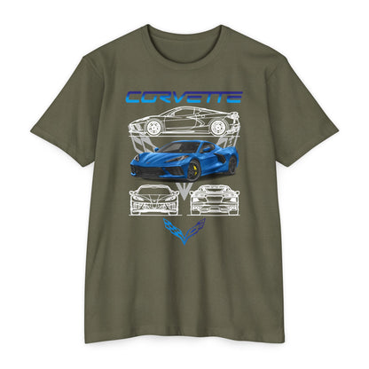 Corvette Graphic Unisex T-Shirt – Bold Racing T-shirt Design for Car Enthusiasts - CreativeRino