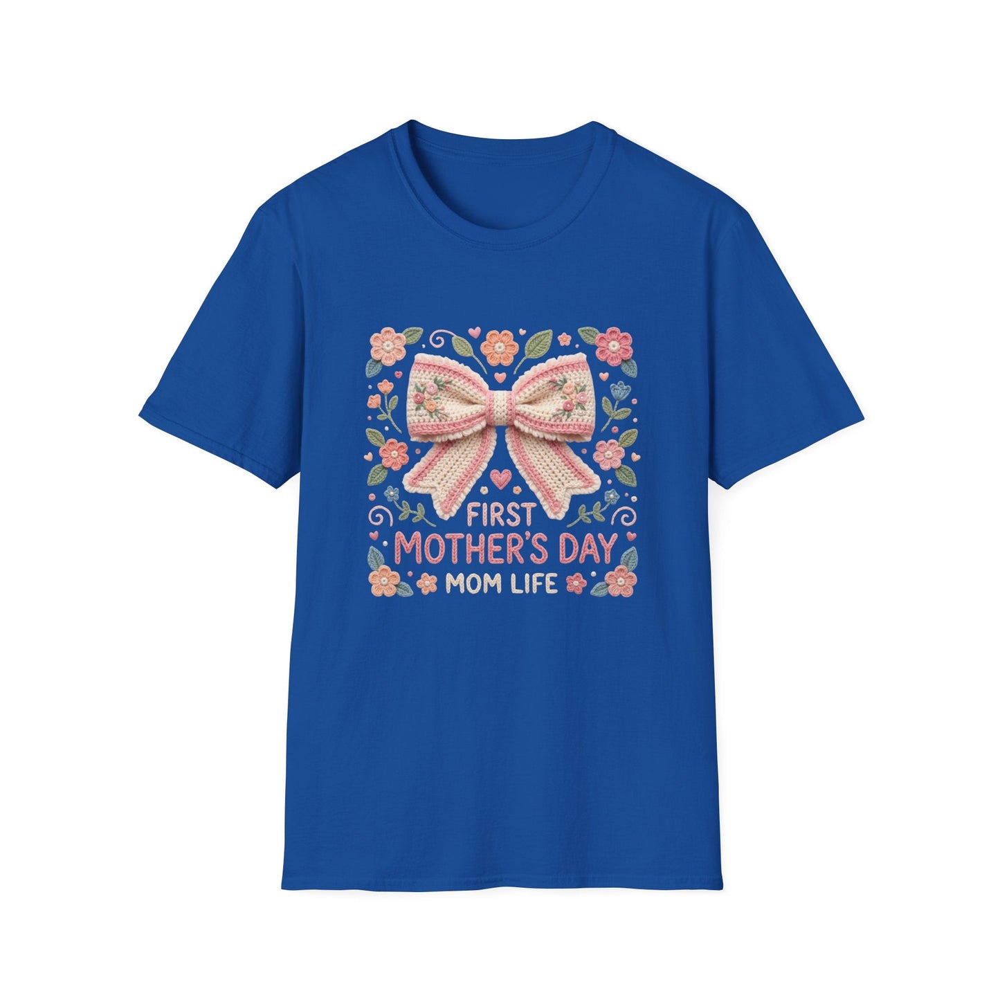 First Mother's Day Mom Life T-Shirt — Floral Bow New Mom Gift Printify