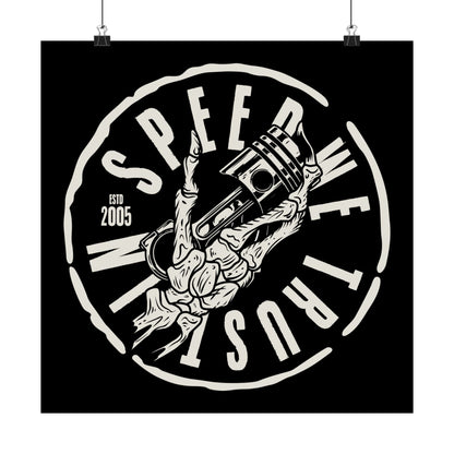Speed & Thrills Matte Square Poster for Car Enthusiasts - CreativeRino
