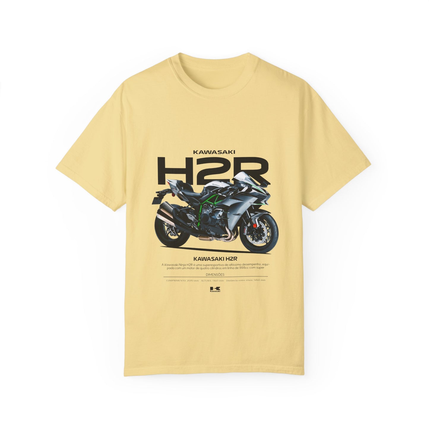 Kawasaki Ninja H2 R Motorcycle Unisex T-Shirt - Garment-Dyed, Casual Style - CreativeRino
