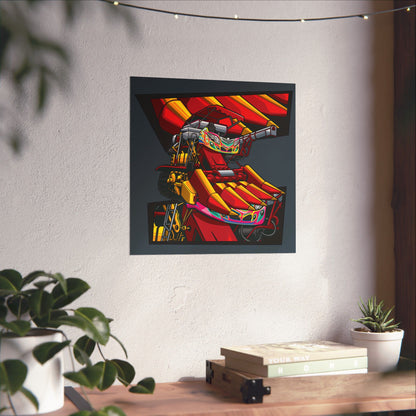 Combine harvester Matte Square Posters - Bold Art for Auto Enthusiasts - CreativeRino