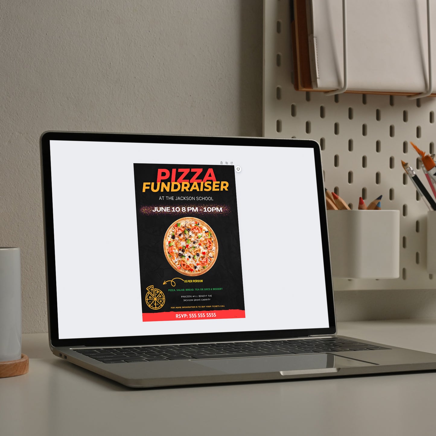 Pizza Fundraiser Flyer Template | Pizza Dinner Flyer