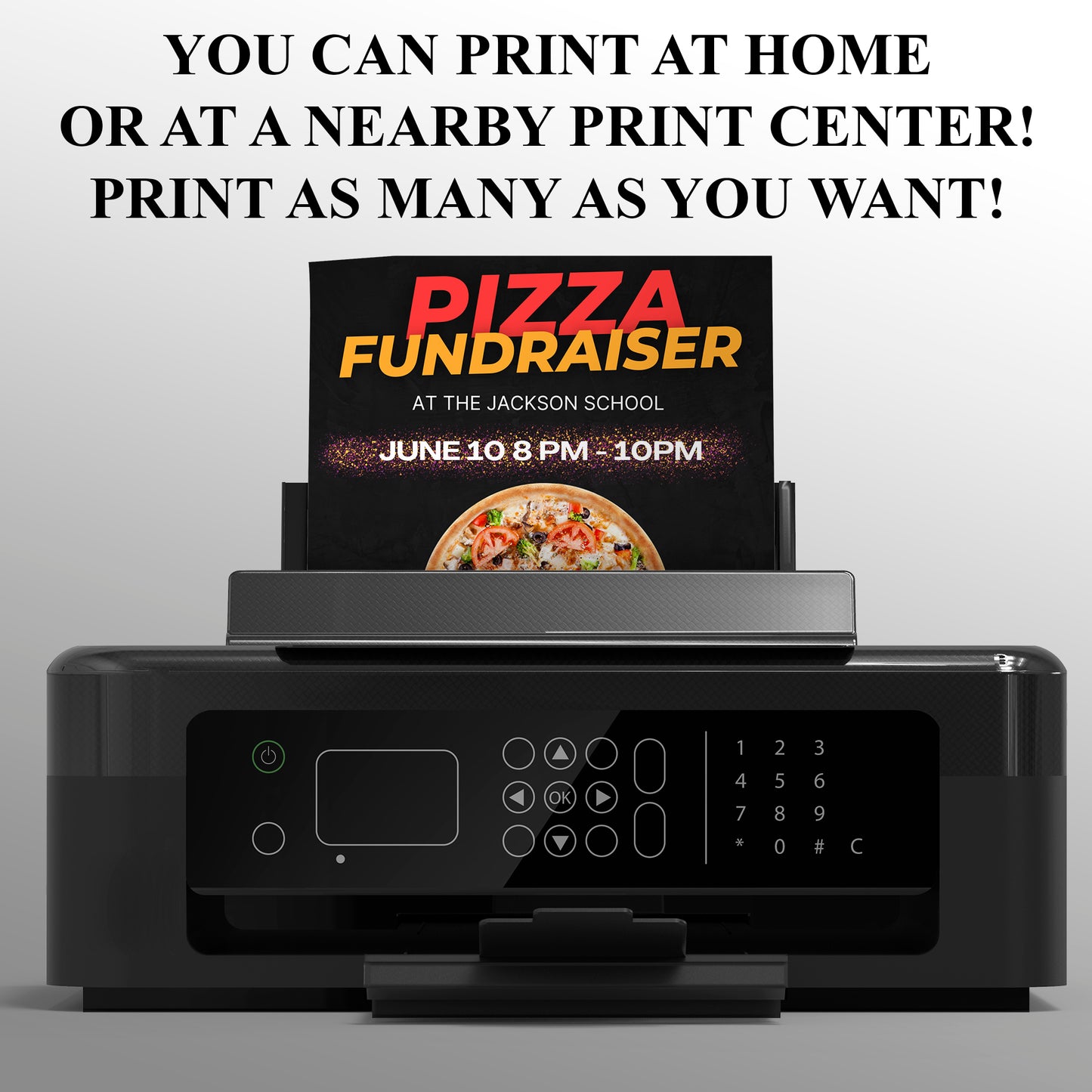 Pizza Fundraiser Flyer Template | Pizza Dinner Flyer