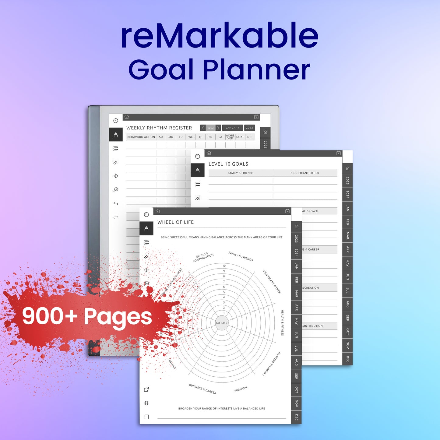 reMarkable 2 Goal Planner Template