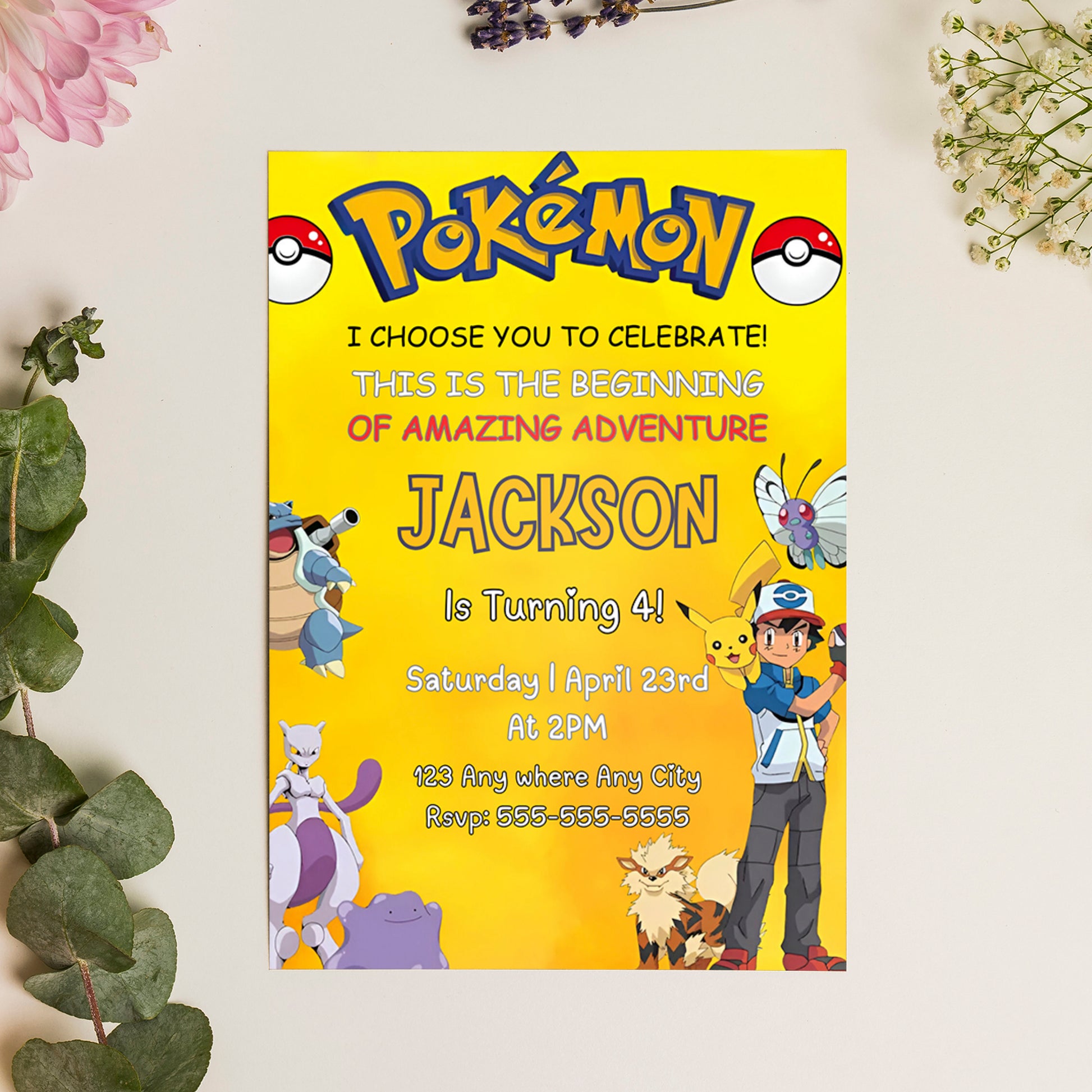 Pokemon Birthday Invitation Template - CreativeRino