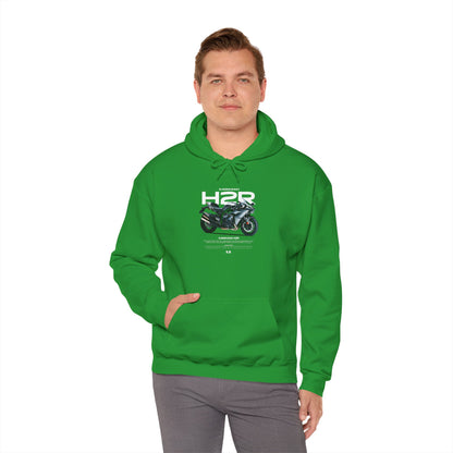 Kawasaki Ninja H2R Motorcycle Enthusiast Heavy Blend Hooded Sweatshirt - CreativeRino