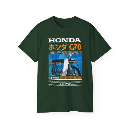Honda C70 Retro Unisex Ultra Cotton Tee - Vintage Motorcycle Graphic T-shirt - CreativeRino