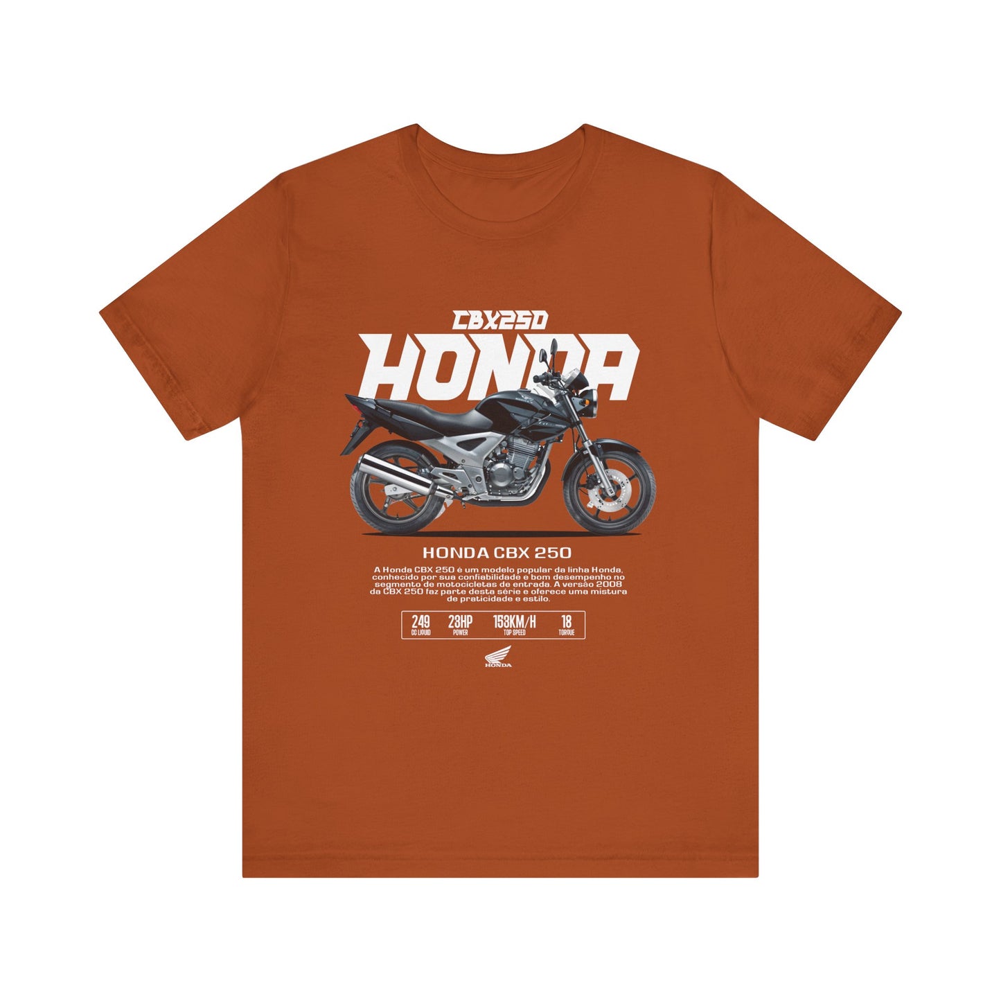 Honda CBX 250 Motorcycle Unisex Tee - Retro Style Short Sleeve T-shirt - CreativeRino