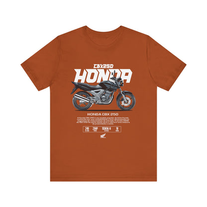 Honda CBX 250 Motorcycle Unisex Tee - Retro Style Short Sleeve T-shirt - CreativeRino