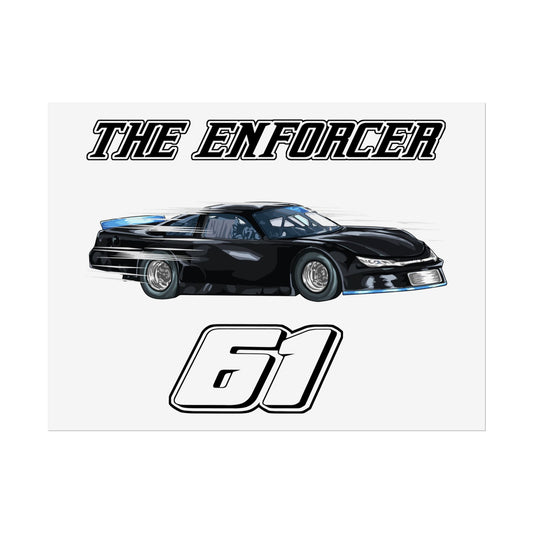 The Enforcer 61 Racing Rolled Poster - Dynamic Car Design for Motorsports Fans - CreativeRino
