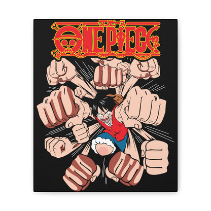 One Piece Art Canvas Print - Luffy Punching Wall Decor - CreativeRino