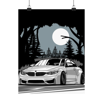 BMW Matte Vertical Poster - Car Enthusiast Wall Art - CreativeRino