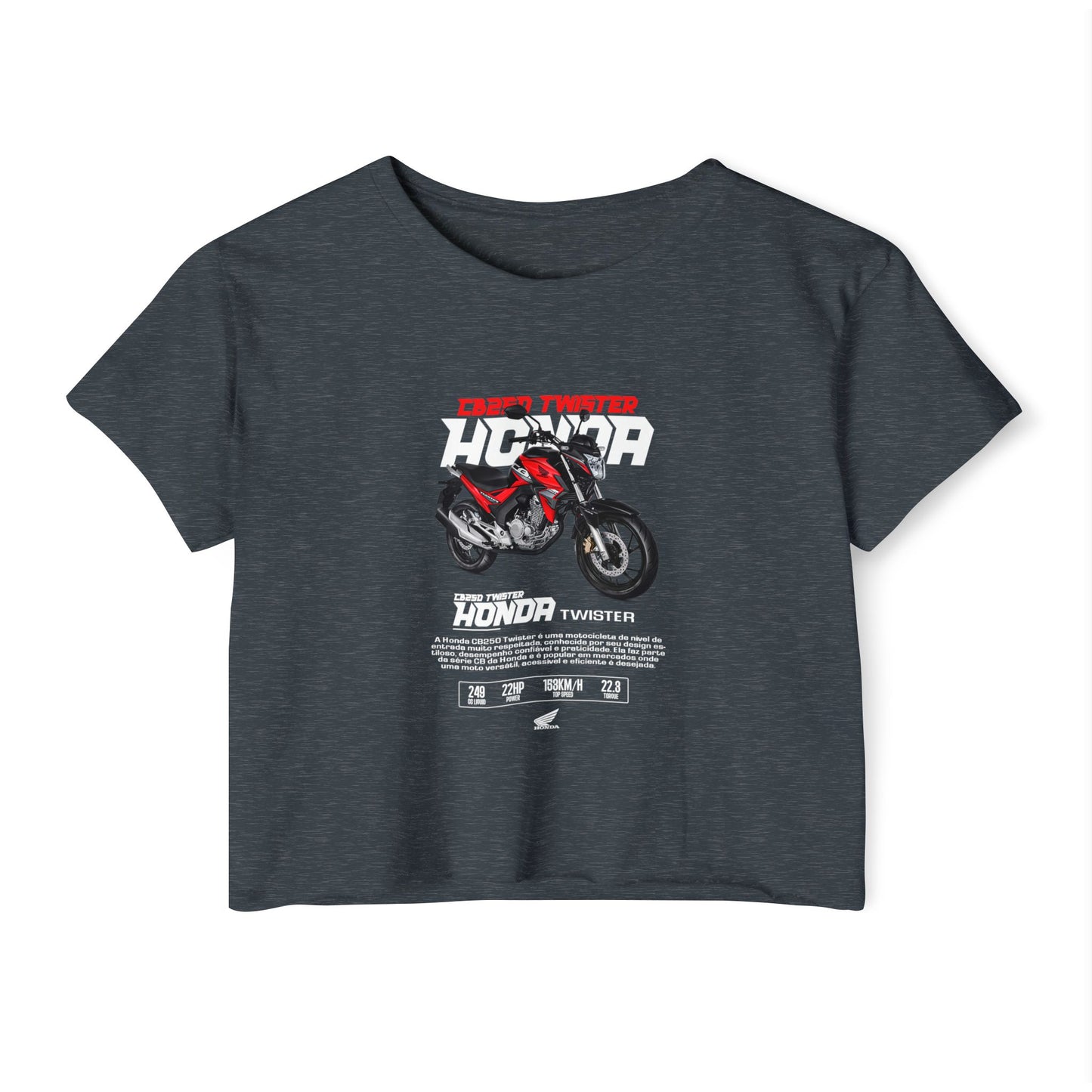 Honda CB Twister 250 Women's Crop Top - Trendy Motorcycle Design - CreativeRino