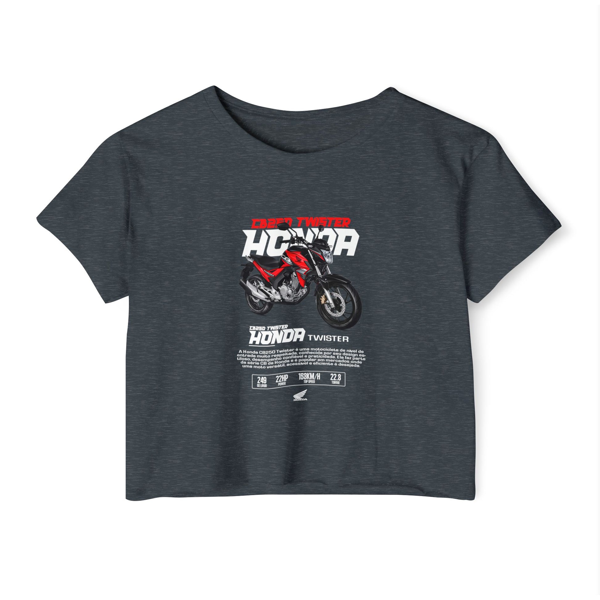 Honda CB Twister 250 Women's Crop Top - Trendy Motorcycle Design - CreativeRino