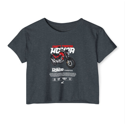 Honda CB Twister 250 Women's Crop Top - Trendy Motorcycle Design - CreativeRino