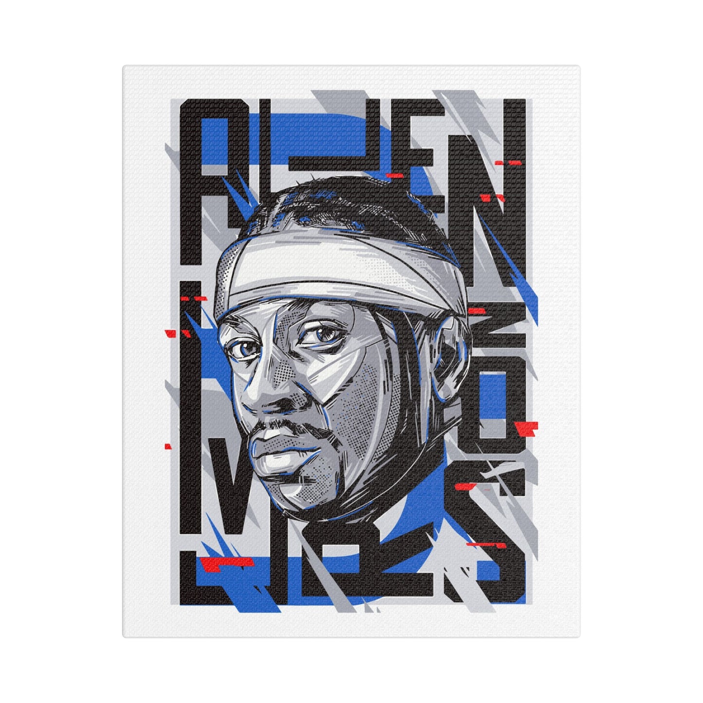 Allen Iverson Art Satin Canvas - Stretched Wall Decor Featuring Iconic Basketball Wall Art - CreativeRino