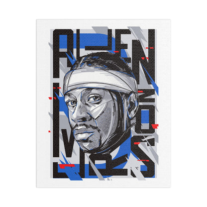 Allen Iverson Art Satin Canvas - Stretched Wall Decor Featuring Iconic Basketball Wall Art - CreativeRino