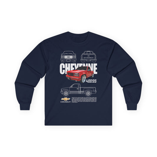 Chevy Cheyenne 400SS Long Sleeve Tee - Classic Vintage Car Design - CreativeRino