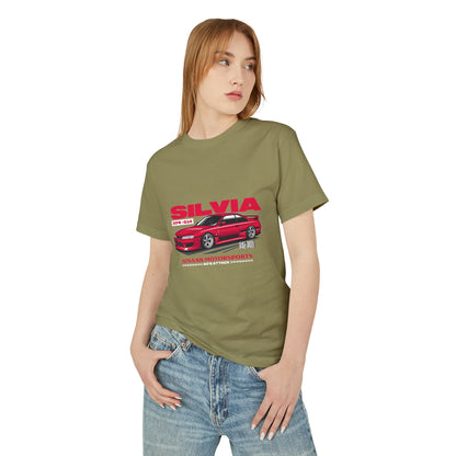 Nissan Silvia Motorsports Tee - Heavyweight Unisex Cotton T-shirt - CreativeRino