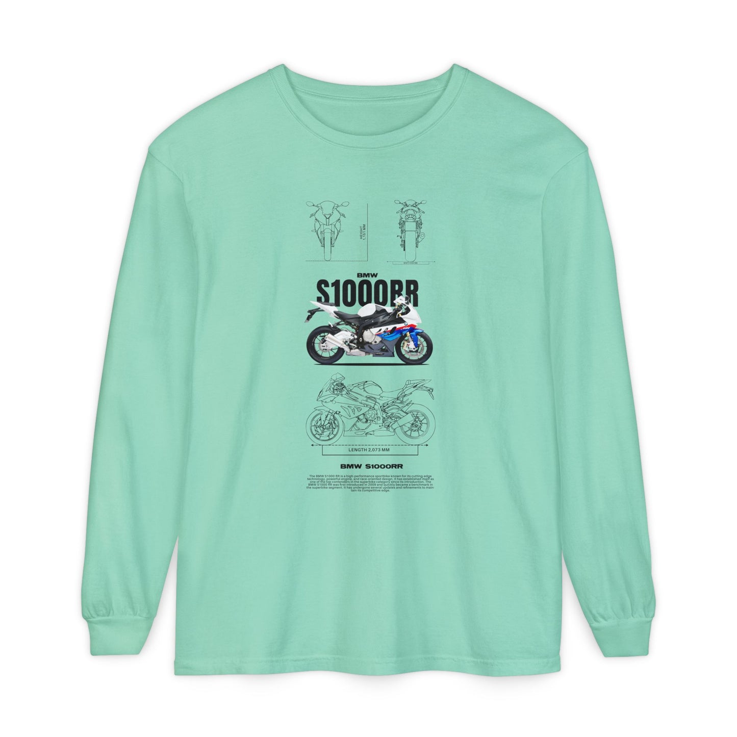 BMW S1000RR Motorcycle Long Sleeve T-Shirt - Unisex Garment-Dyed - CreativeRino