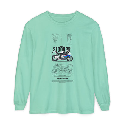 BMW S1000RR Motorcycle Long Sleeve T-Shirt - Unisex Garment-Dyed - CreativeRino