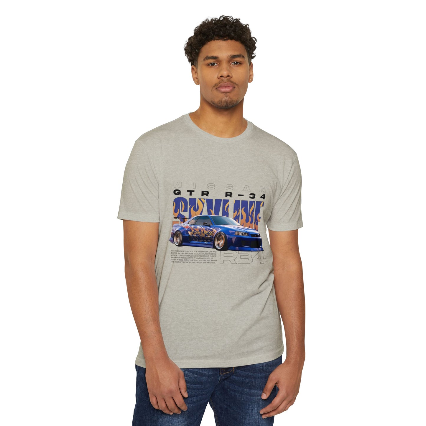 Nissan GTR R34 Graphic Tee - Unisex Vintage Car T-Shirt - CreativeRino