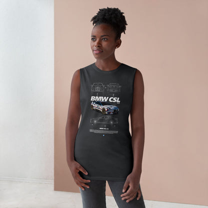 BMW CSL Unisex Tank Top - Retro Car Design - CreativeRino