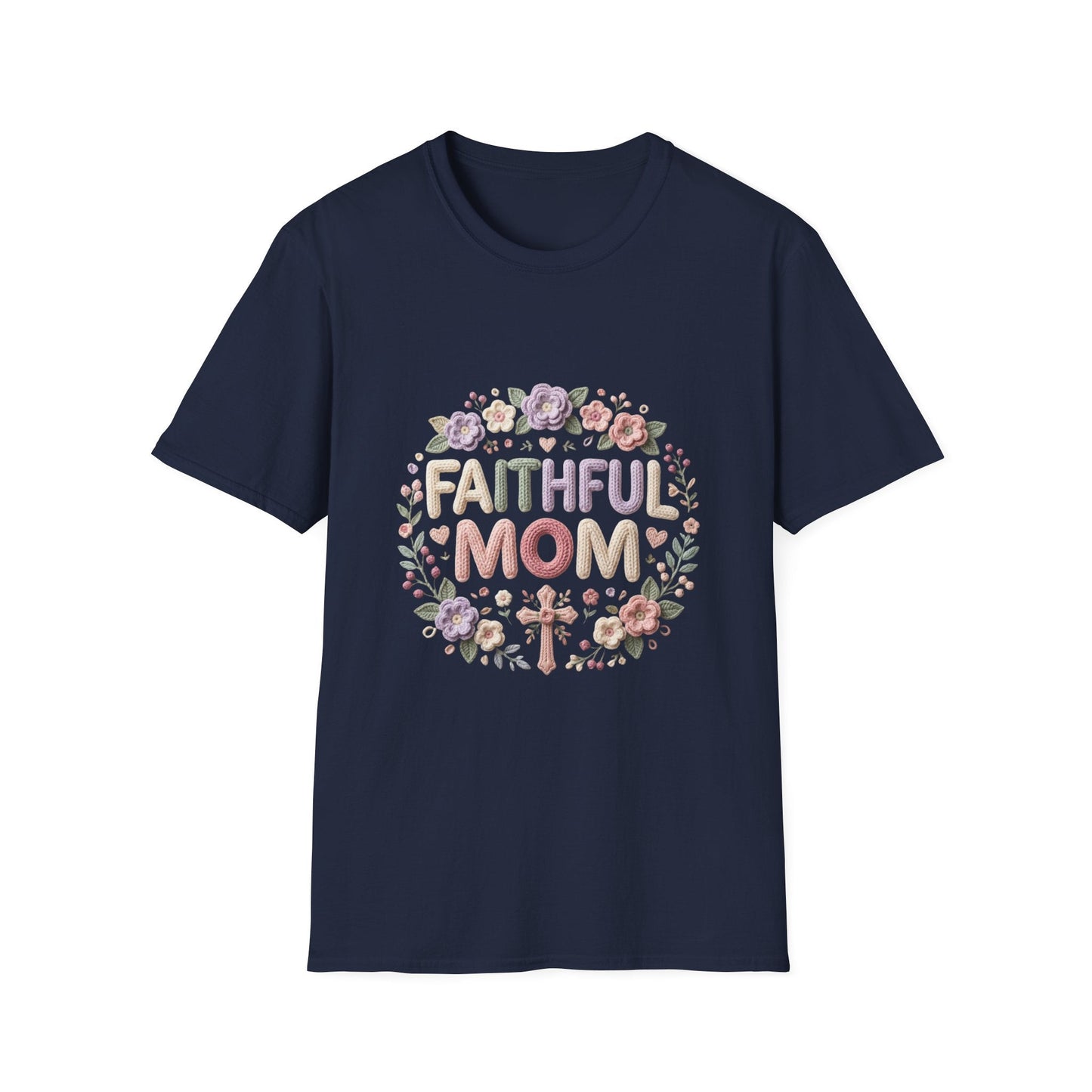Faithful Mom T-Shirt — Floral Christian Mother's Day Tee Printify