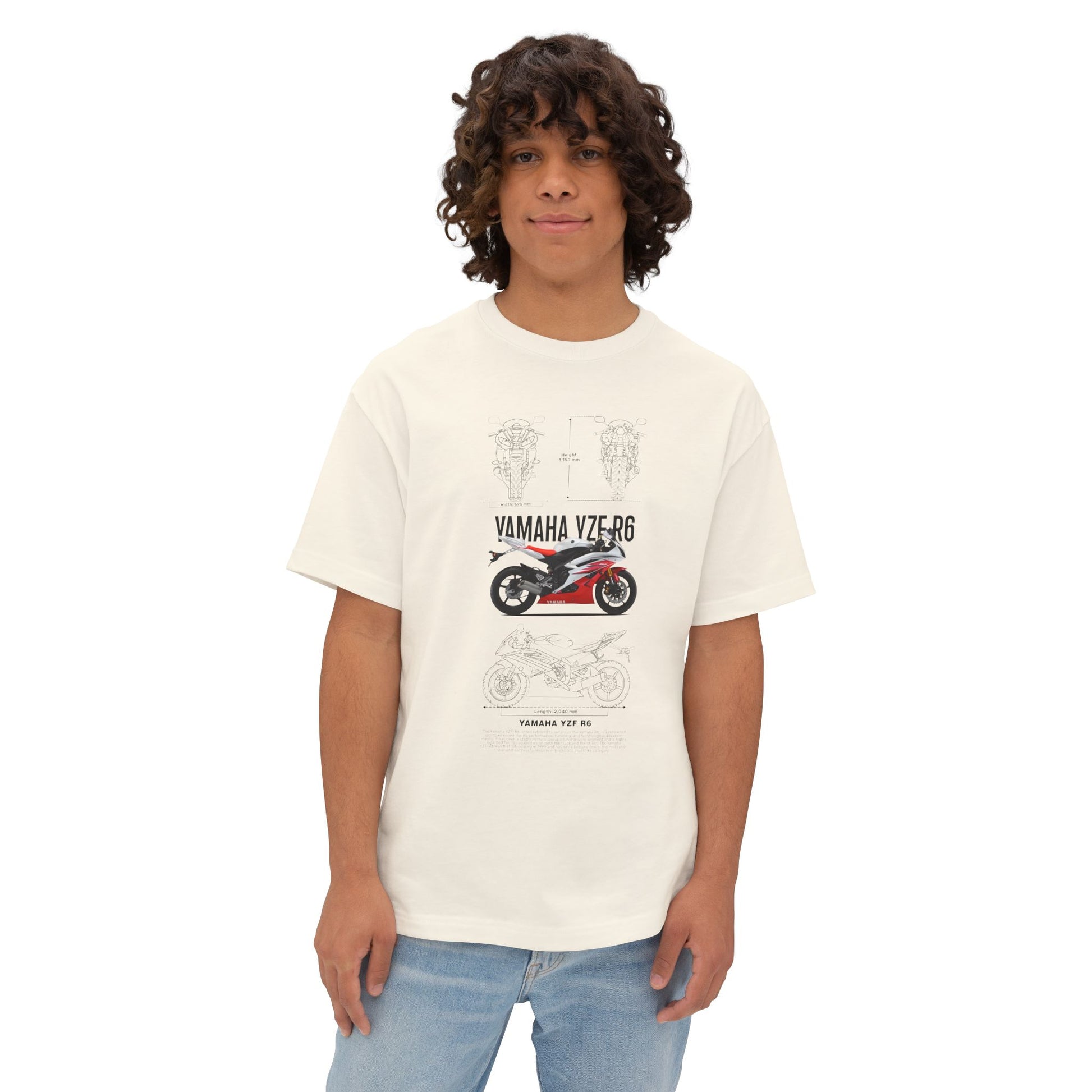 Yamaha VZ-R6 Unisex Oversized Boxy Tee - Motorcycle Graphic T-shirt - CreativeRino