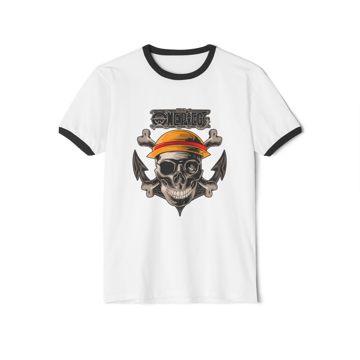 One Piece Unisex Cotton Ringer T-shirt - Anime Graphic Tee - CreativeRino