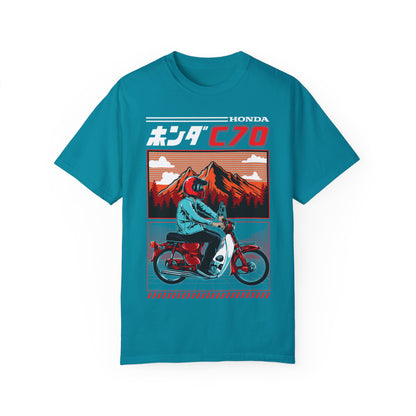 Vintage Honda Motorcycle T-Shirt - Unisex Garment-Dyed Tee for Riders - CreativeRino