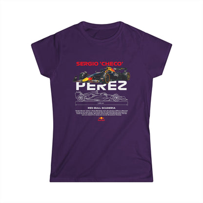Sergio 'Checo' Perez Women's Softstyle Tee - Red Bull Racing Fan Apparel - CreativeRino