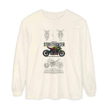 Ducati Streetfighter Long Sleeve T-Shirt - Retro Motorcycle Graphic T-shirt - CreativeRino