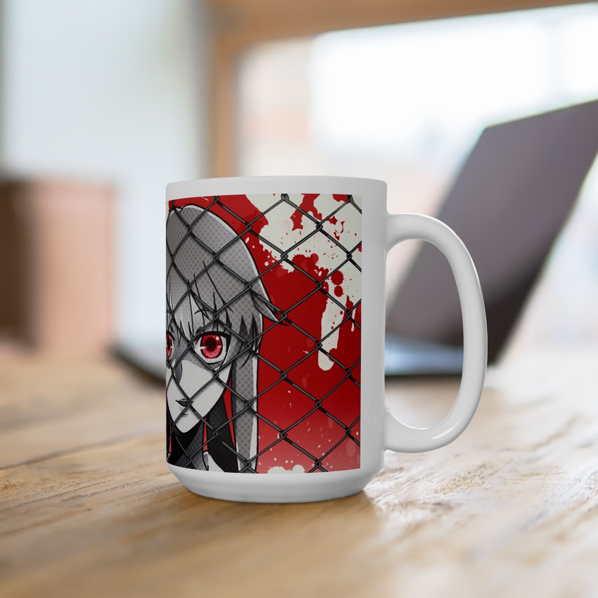 Anime Art Ceramic Mug with Yuno Design - CreativeRino