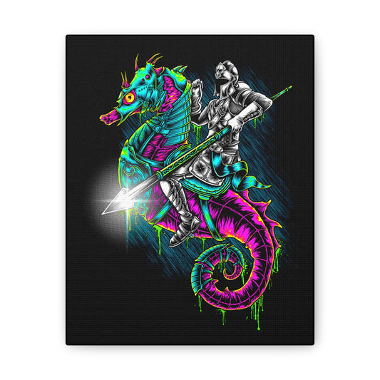 Caballo de mar Vibrant Seahorse Canvas Art - Colorful Fantasy Wall Décor - CreativeRino