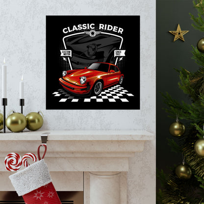 Classic Rider Car Poster - Custom Motor Art for Auto Enthusiasts - CreativeRino
