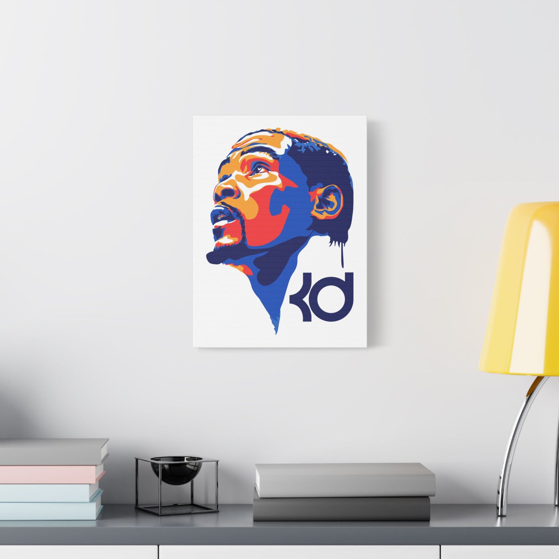 Basketball Satin Canvas Art Print - Kevin Durant Portrait - CreativeRino