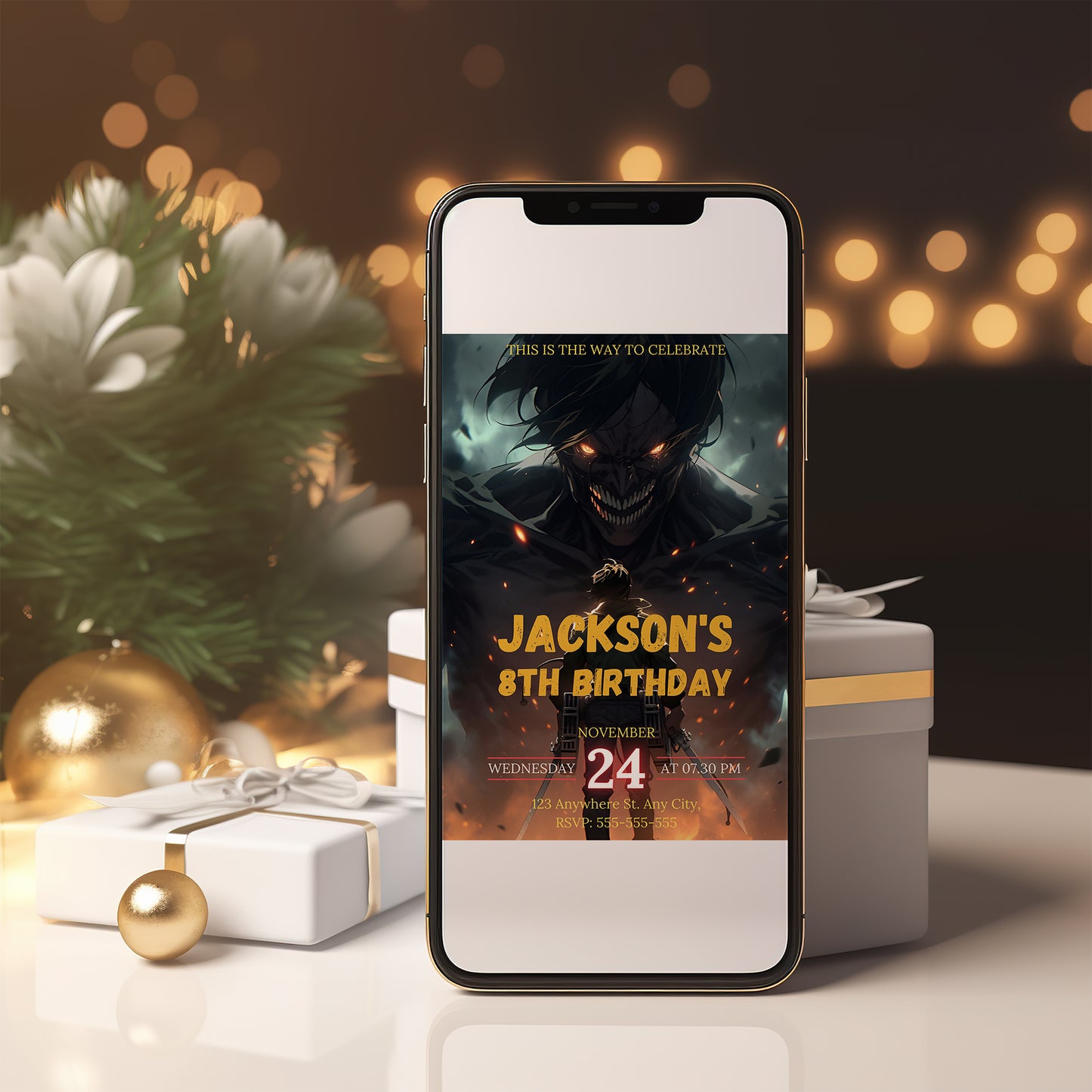 Attack on Titan Birthday Invitation Template - CreativeRino