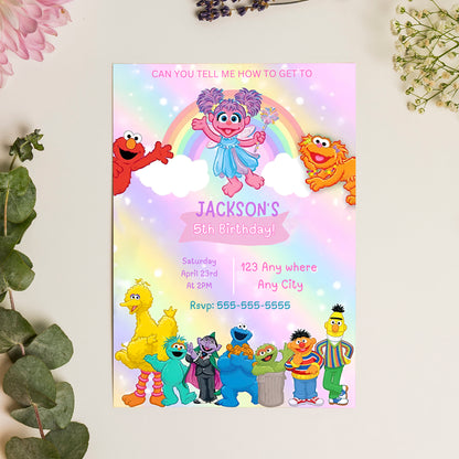 Sesame Street Birthday Invitation Template - CreativeRino