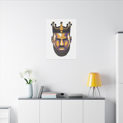 LeBron James Crowned Canvas Wall Art - Statement Piece for Basketball Fans - CreativeRino